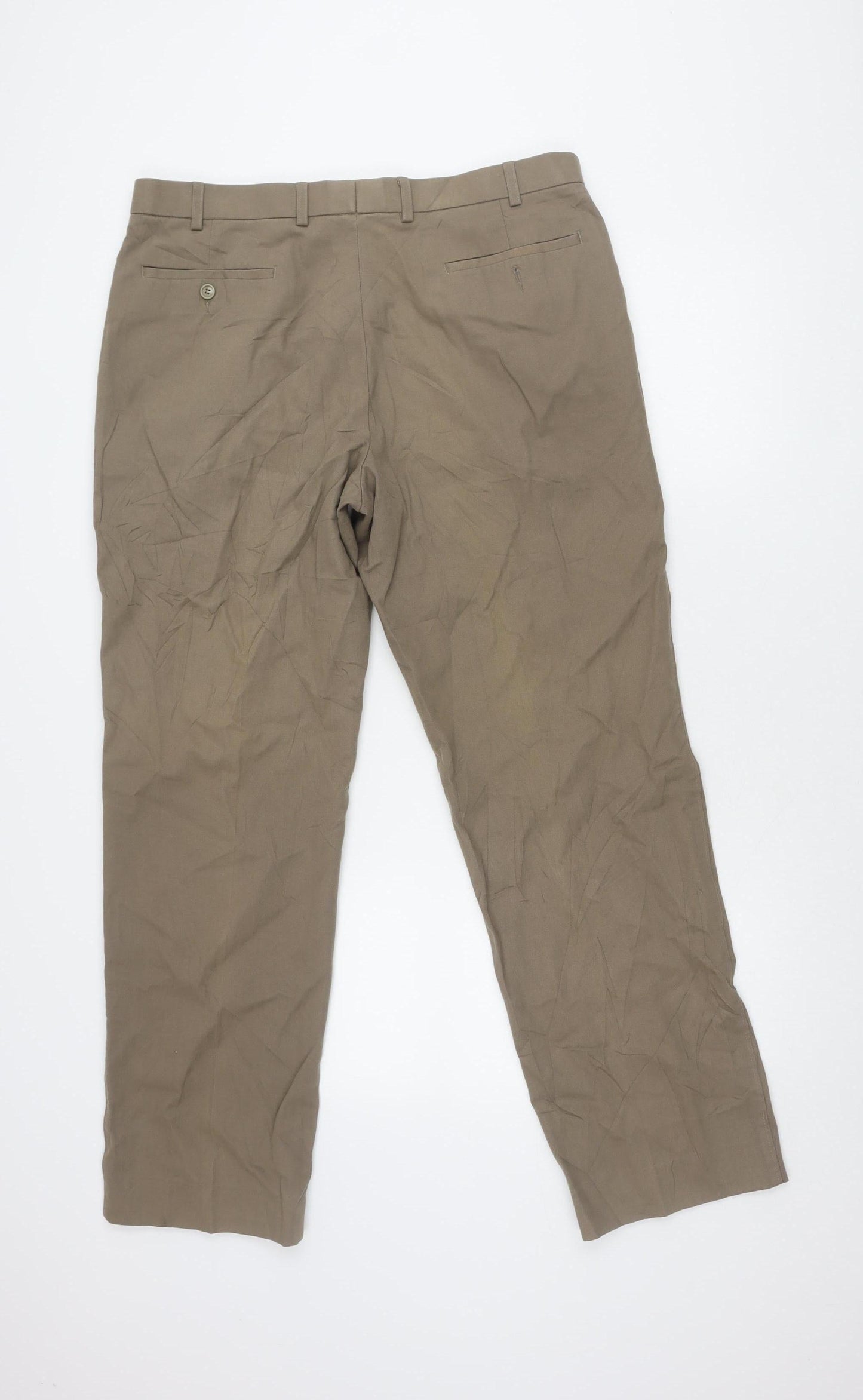 Marks and Spencer Men's Brown Trousers, L, Comfortable