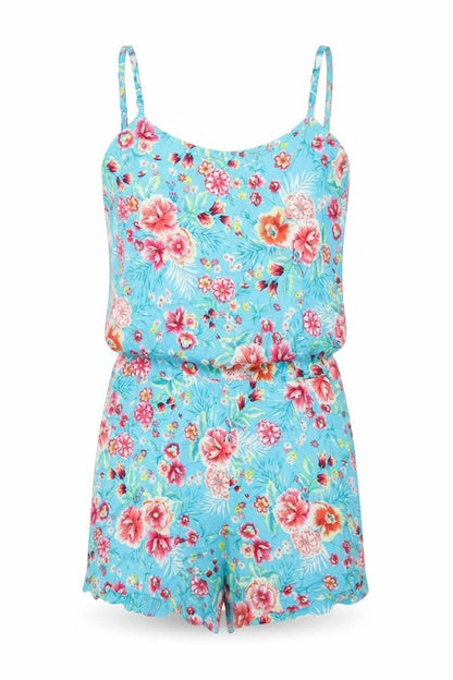 Marks and Spencer Women's Blue Floral Playsuit, Size 8