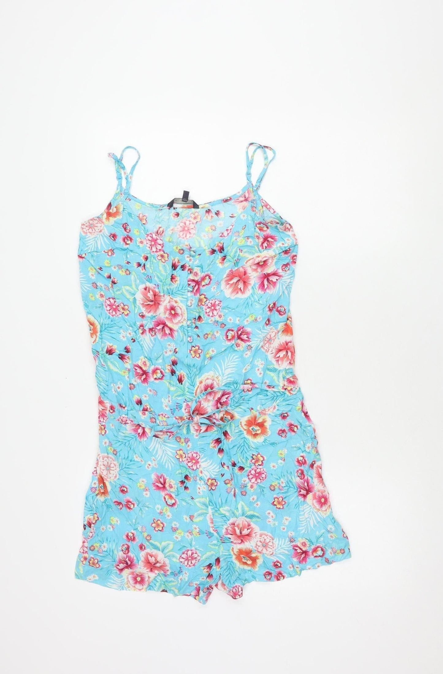 Marks and Spencer Women's Blue Floral Playsuit, Size 8