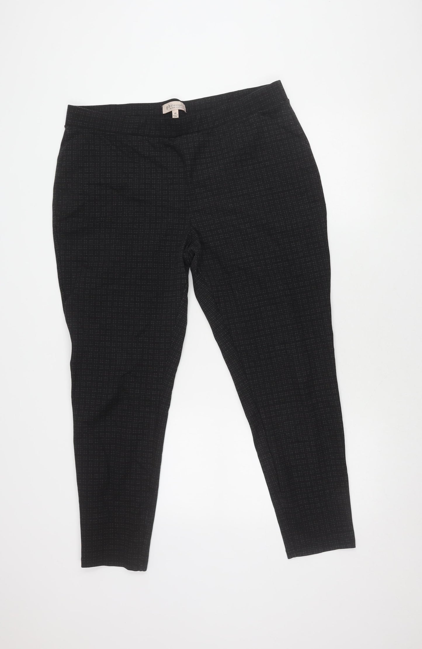 Philosophy Woman Black Check Trousers 2XL