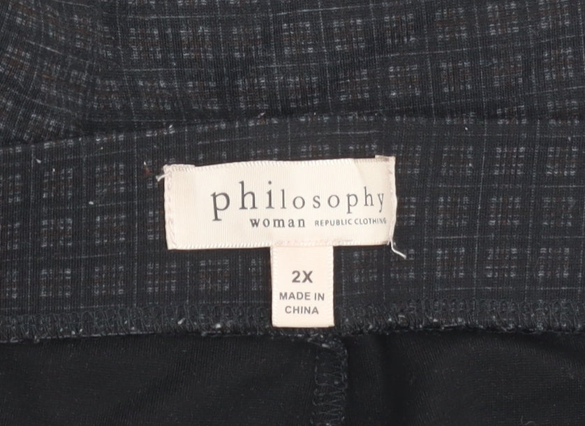 Philosophy Woman Black Check Trousers 2XL