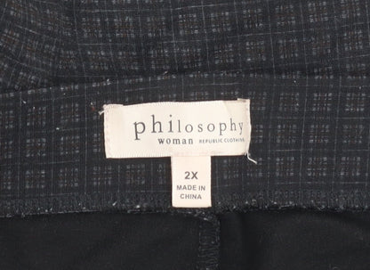 Philosophy Woman Black Check Trousers 2XL