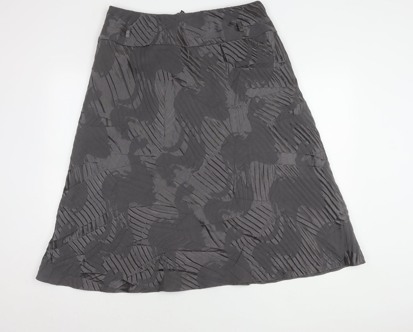 David Emanuel Women's Grey A-Line Midi Skirt Size 16