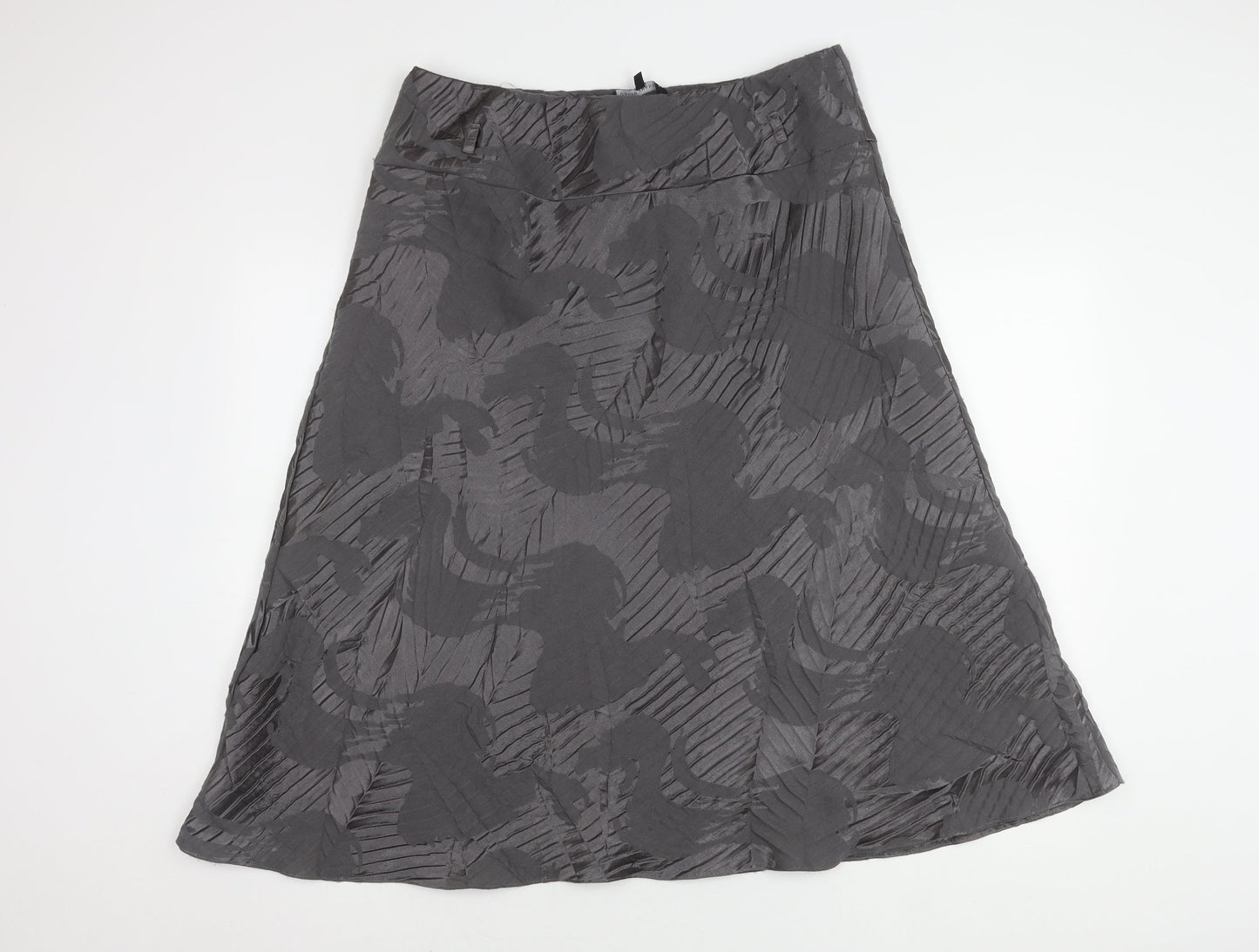 David Emanuel Women's Grey A-Line Midi Skirt Size 16