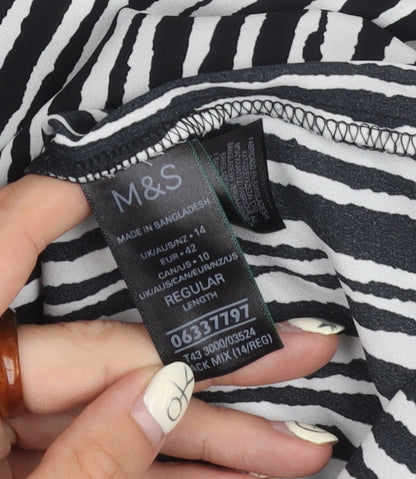 Womens UK Size 14 Marks and Spencer Black  Button-Up