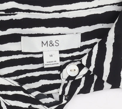Womens UK Size 14 Marks and Spencer Black  Button-Up
