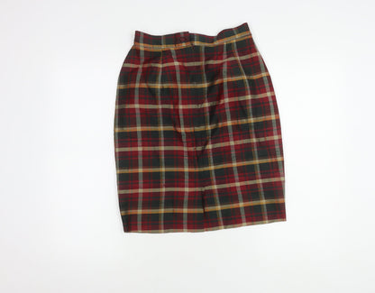 Monsoon Women's Multicoloured Plaid Silk Pencil Skirt
