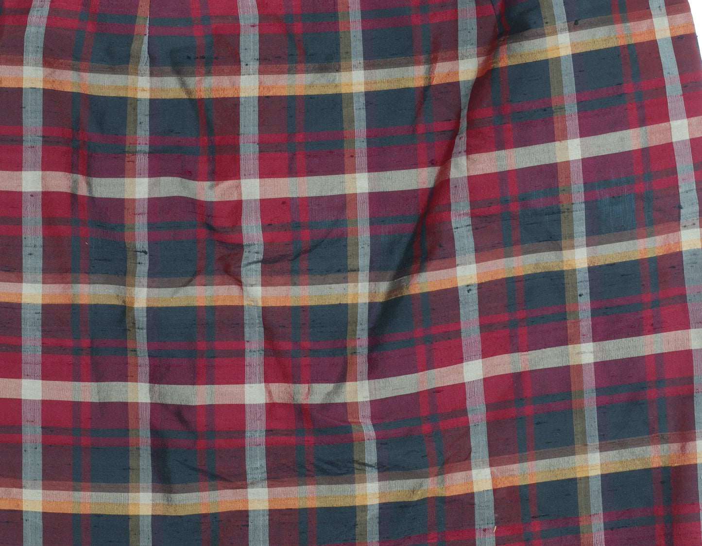 Monsoon Women's Multicoloured Plaid Silk Pencil Skirt