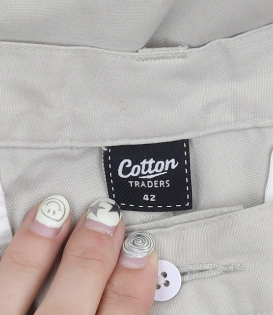 Unisex Adultss UK Size 42 Cotton Traders   Beige Trousers