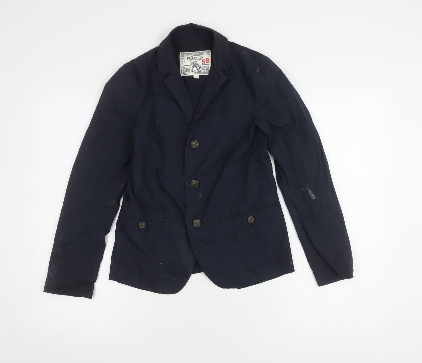 Player N. Unisex Blue Cotton Blazer S