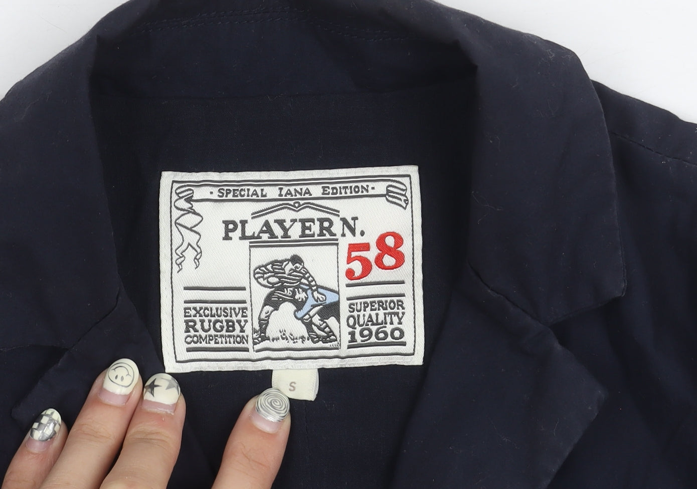 Player N. Unisex Blue Cotton Blazer S
