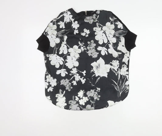 Womens UK Size S Zara Black Basic T-Shirt