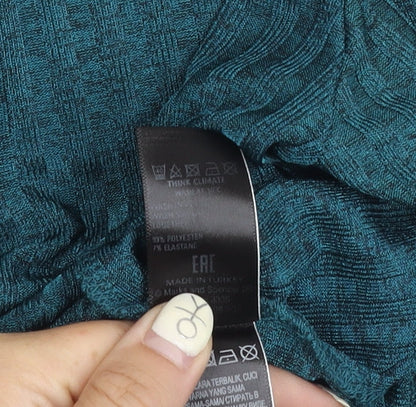 Womens UK Size 8 Marks and Spencer Green Basic T-Shirt