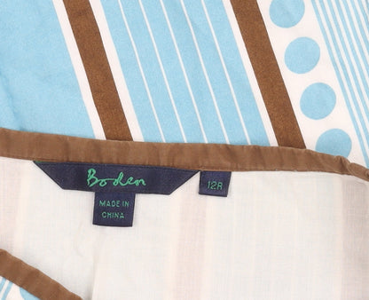 Boden Women's Multicoloured Skirt, UK 12, Striped Cotton