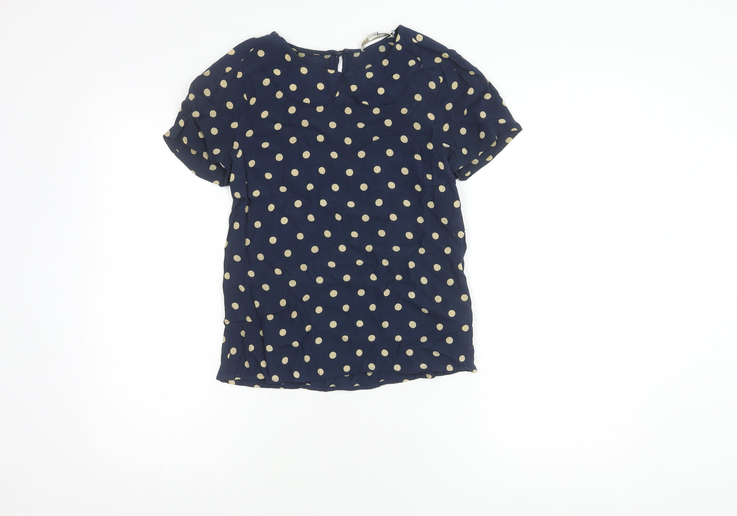 Boden Women's Blue Polka Dot Short Sleeve Blouse