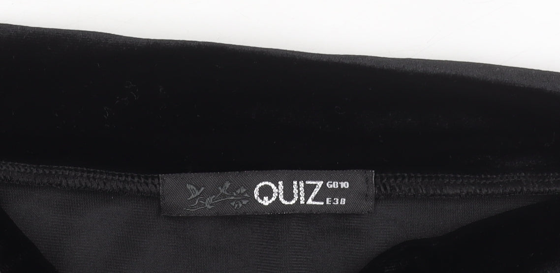 Womens UK Size 10 Quiz A-Line Velvet Skirt