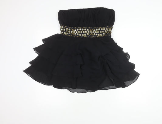 Love Label Black Strapless Party Dress - Size 12