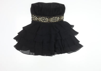 Love Label Black Strapless Party Dress - Size 12