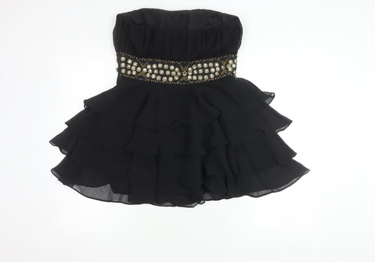 Love Label Black Strapless Party Dress - Size 12