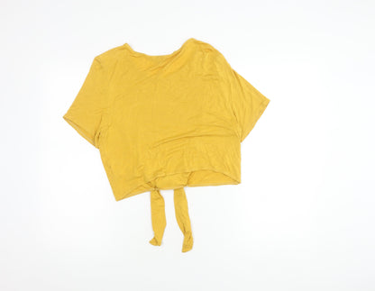 Miss Selfridge Women's Yellow Cropped Top Size 14