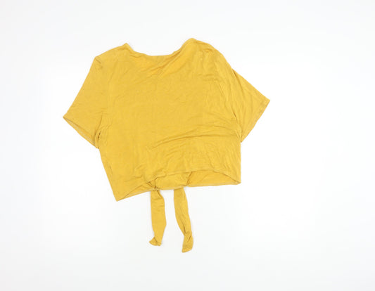 Miss Selfridge Women's Yellow Cropped Top Size 14
