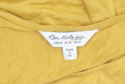 Miss Selfridge Women's Yellow Cropped Top Size 14