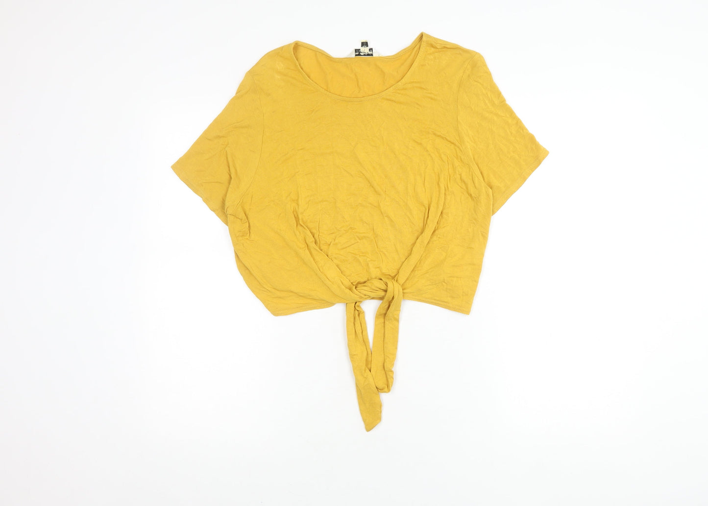 Miss Selfridge Women's Yellow Cropped Top Size 14