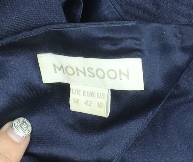 Monsoon Women's Blue Sleeveless Dress Size 14