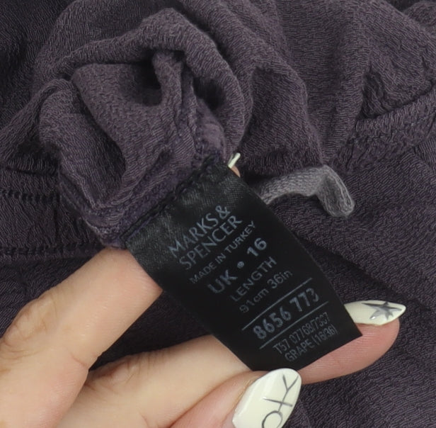 Marks and Spencer Women's Purple A-Line Skirt Size 16