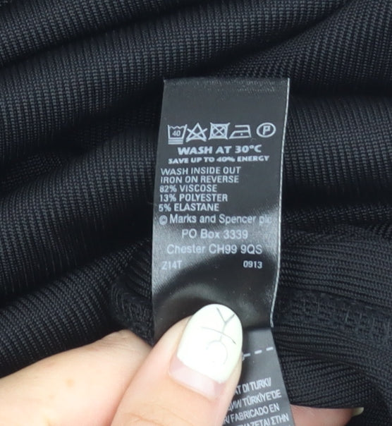 Marks and Spencer Black Sleeveless Dress, Size 8