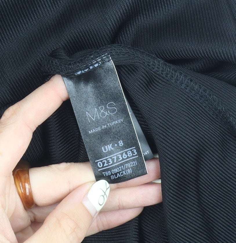 Marks and Spencer Black Sleeveless Dress, Size 8