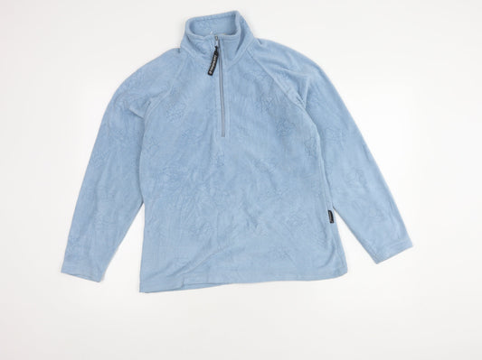 Womens UK Size M Jack Wolfskin Blue Full Zip Sweatshirt