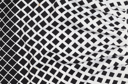 Alexa B Women's Black A-Line Dress, Size 6, Geometric Pattern