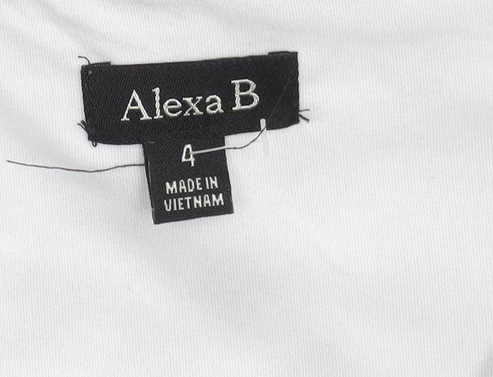 Alexa B Women's Black A-Line Dress, Size 6, Geometric Pattern