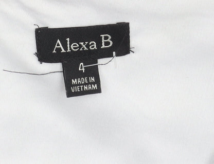 Alexa B Women's Black A-Line Dress, Size 6, Geometric Pattern