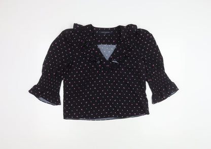 French Connection Women's Black Floral Blouse Size S
