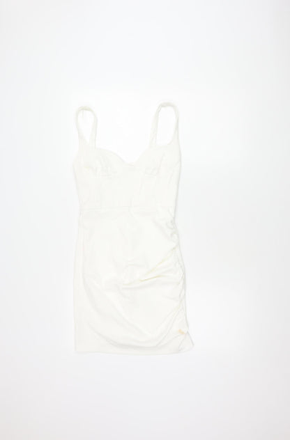 Zara Womens White S Pencil Dress Party Sleeveless