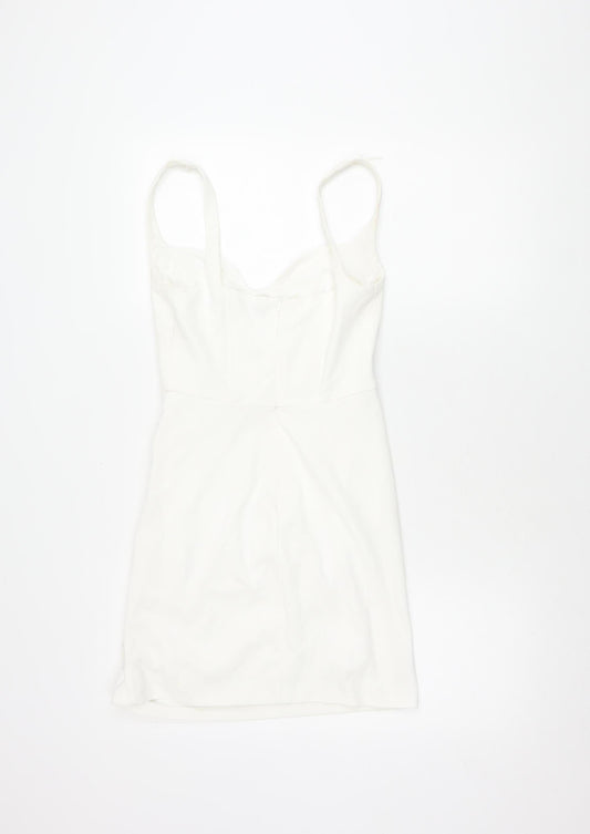 Zara Womens White S Pencil Dress Party Sleeveless