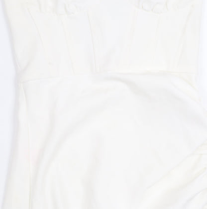Zara Womens White S Pencil Dress Party Sleeveless