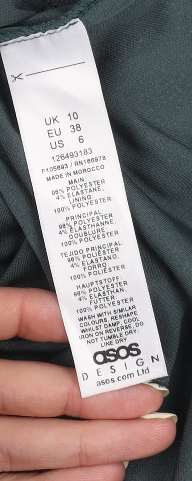 ASOS DESIGN Women's Green Long Dress Size 10