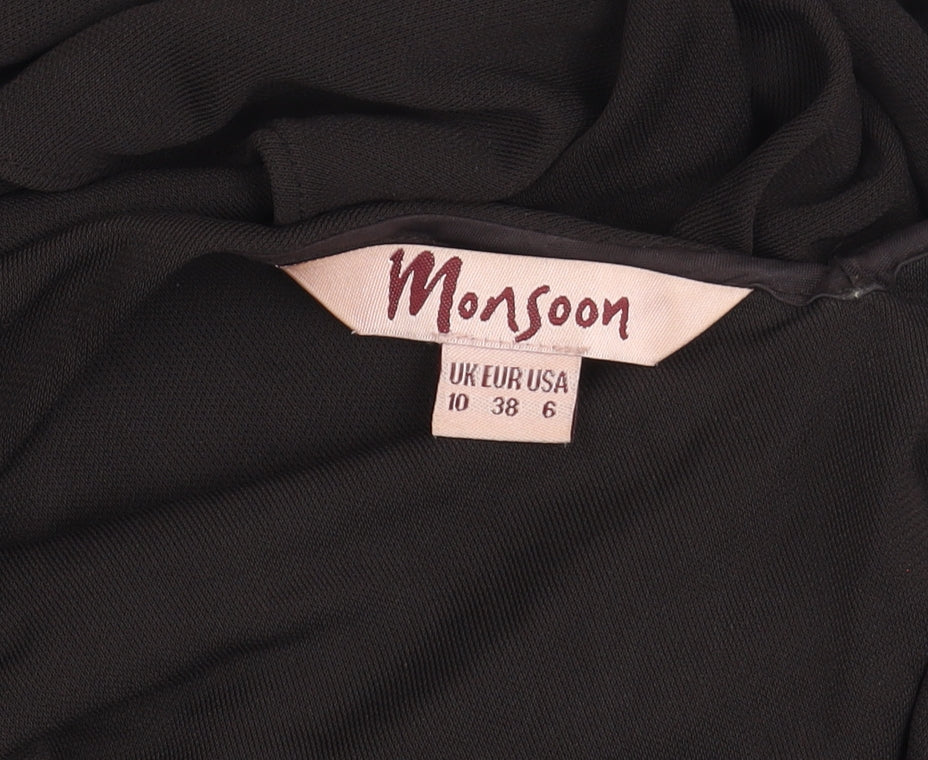 Monsoon Black Women's Dress, Size 10, Sleeveless, V-Neck
