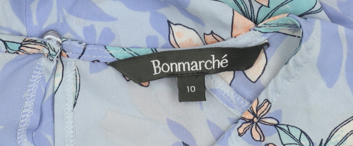 Bonmarché Women's Blue Floral Blouse Size 10