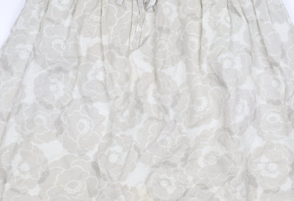 Gap Women's Ivory Floral Linen Dress, Size 12, Sleeveless