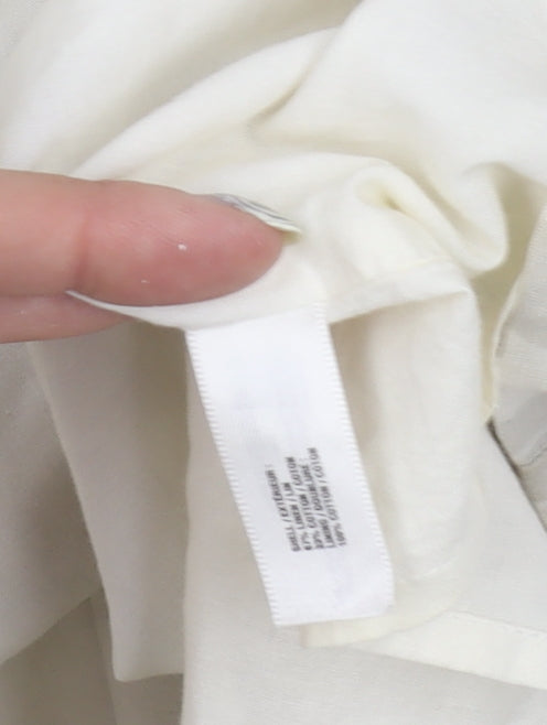 Gap Women's Ivory Floral Linen Dress, Size 12, Sleeveless