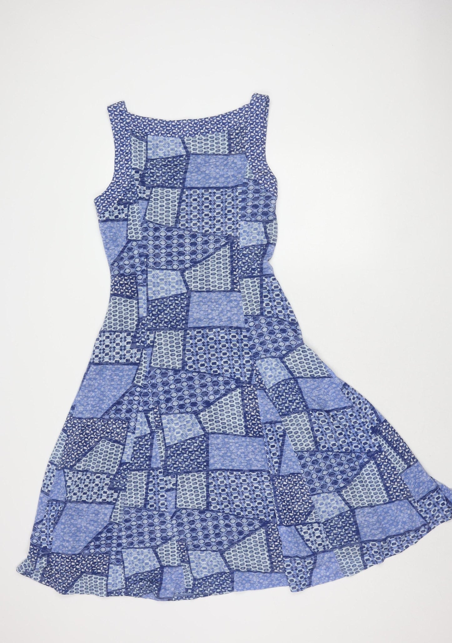 Roman Women's Blue Patchwork A-Line Dress Size 10