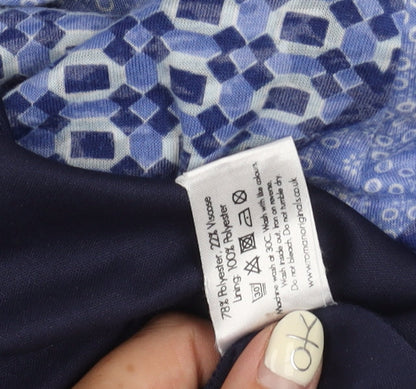 Roman Women's Blue Patchwork A-Line Dress Size 10
