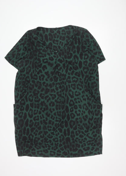 Roman Women's Green Animal Print Dress Size 20