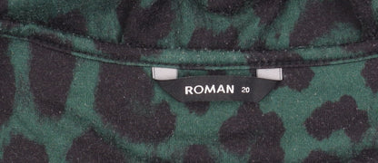 Roman Women's Green Animal Print Dress Size 20