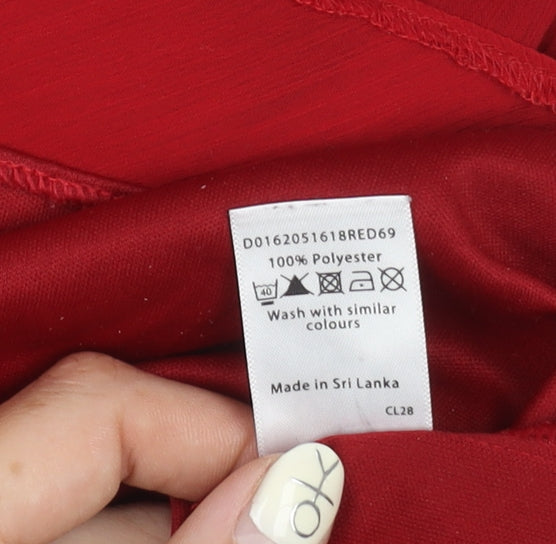 Womens UK Size 24 BM Red Wrap Blouse