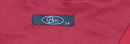 Womens UK Size 24 BM Red Wrap Blouse